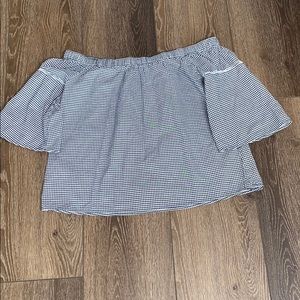 Abercrombie navy& white off shoulder top